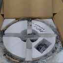 19.7'' Rattan Chandelier, 4-Light 2-Layer Shade Chandelier Rustic Rattan and Metal Wood Grain Round Pendant Kitchen Island Lighting Hanging Drum Chandeliers for Dining Room Foyer Entryway Living Room