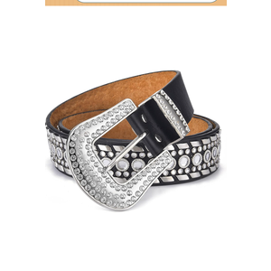 Fashion Adult Adjustable Pin Buckle Waist Belt With Rhinestone Buckle Multi-color Waist Belts For Woman Commute Belt