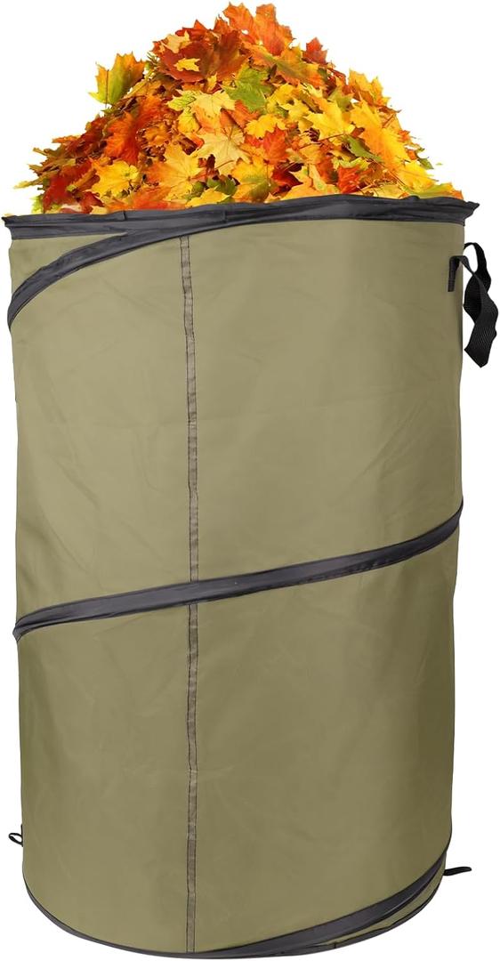 Green1Pack 30 Gallon Collapsible Pop-Up Trash Can | Reusable Garden Waste Bag for Camping, RV, Yard Work, Lawn & Leaf Cleanup, Outdoor Storage Bin