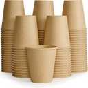 LITOPAK 100 Pack 10 oz Kraft Paper Coffee Cups for Water, Juice, and Tea, Disposable Hot Coffee Cups for Home, Restaurant, Store, and Cafe