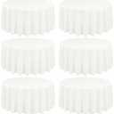 REWOMC 10 Pack Ivory Round Tablecloths - 90 Inch, Polyester Table Cover, Stain and Wrinkle Resistant Washable Fabric Table Cloths for Wedding Banquet Parties