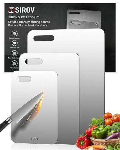 Katuchef Titanium Cutting Board for Kitchen, 100% Pure Titanium Cutting Board Food Grade,Non Toxic chopping board, Dishwasher safe, Easy to Clean (1 PCS)