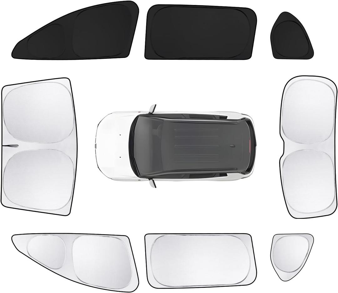 8pcs Car Window Shades for Hyundai Santa Fe 2024 2025 2026 Accessories,Windshield Side Rear Full Sunshade,Sun Visor UV Blocking, Privacy Protection and Blackout for Camping Outdoor