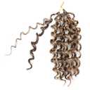 8Packs Curly Crochet Hair Boho Ocean Wave Crochet Hair 12Inch Pre Looped Crochet Hair for Black Women Pre Twisted Bench Curl Crotchet Hair(P27/33, 12inch)