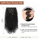 Clip in Hair Extensions, FLUFYMOOZ 4PC 100 Pure Protein Silk Hair Extensions Long Soft Natural Hairpiece 20 Inch Curly Hair Extension for Women (Black Brown)
