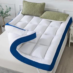 WhatsBedding 5 Inch Twin Mattress Topper for Back Pain Relief, Filled with Breathable & Soft Memory Foam Pillow Top,4 Elastic Straps