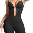 Decorus Backless Plunge Shapewear Bodysuits - Women Low Back Body Shaper ：Full Body Tummy Control Built in Bra With Plunge XL