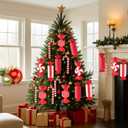 Lanpn 8 Pcs 11.8" Extra Large Candy Cane Christmas Decorations, Giant Peppermint Candies Xmas Tree Ornaments, Red White Lollipop Candy Canes, Sweet Hanging Decor for Candyland Holiday Indoor Outdoor