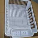 STERILITE 2-Piece Large Sink Set Dish Rack Drainer, White (18 L x 13 3/4" W x 5 1/2" H), 3/4" L x 3/4" W x