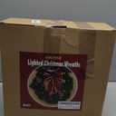 Hausse Set of 3 Christmas Wreaths, Lighted Artificial Christmas Wreath with Large Red Bow & Ornaments, Battery Operated with LED Lights, for Front Door Gate Wall Christmas Party Decorations