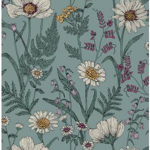 InHome 216-in by 20.5-in Spring Meadow Blue Peel & Stick Wallpaper
