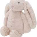 Beige Stuffed Bunny - Adorable Plush Companion for Cuddles & Playtime. Soft & Huggable with Lifelike Features. Ideal Gift for Kids (Beige 15.8")