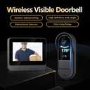TKMARS Doorbell Camera Wireless No Subscription 1080P, Waterproof Door Bell Camera with Monitor Screen Free Storage NO WiFi and APP Needed, Video Intercom Two-Way Audio, 170 View Angle,Night Vision