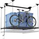 GADFISH Garage Ceiling Lift Storage Rack, Easy Lifting 85" Height Overhead Garage Storage Rack for Space Saving with Safety Lock, Suitable for 16"/24" Ceiling, 350LBS Capacity