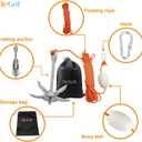 BeGrit Kayak Anchor Small Boat Anchor Folding Marine Anchor for Fishing,Kayak,Paddle Board,Canoe,Jet Ski, with 32.8 ft Anchor Tow Rope Carrying Bag