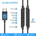 USB C Headphones Over Ear Hooks for Samsung Galaxy S26 Ultra S25 S24 S23 S22, Wrap Around Ear Buds with Loops Mic Type C Earphones Running Sport Wired Earbuds for iPhone 17 e 16 15 Pro Max Plus Air