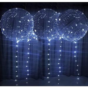 Led Light Up Bobo Balloons White, Glowing Party Clear Balloons for Wedding Decor & Birthday Decorations for Women