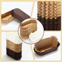 Mifoci 600 Pcs Mini Oval Cupcake Papers Disposable Brownie Baking Cups Cake Loaf Pan Liners Boat Shaped Muffin Cupcake Wrappers for Weddings Birthdays (White Brown Coffee)
