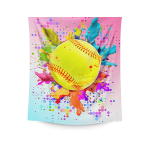 Softball Gifts - 50x40 Inches Sports Throw Blanket for Team, Girls Age 6-8 - Softball Accessories for Girls - Pink Soft Warm Cozy Blankets for Couch, Travel & Camping