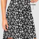 Viodia Women's 18"/20" Long Swim Skirt High Waisted Modest Swimsuits Skirt Bathing Suit Tummy Control Swim Bottoms (Black, L)