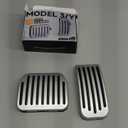 Performance ABS Pedal Pad Accessories Brake for Tesla Model y Juniper Accessories Model 3 Highland Accessories 2017-2026 Non-Slip Protector Accessories Foot Pedal Pad Replacement Silver