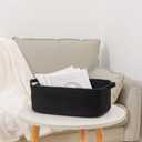 CubesLand Cube Storage Organizer Basket Bin, Rectangular Cotton Rope Basket, 14x10x7.08Inches, Black