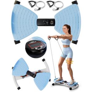 Waist Twister Machine with Smart Digital Counter and Resistance Bands 300 Lbs Capacity, Noiseless Ab Twister Board for Home Exercise, Fitness Equipment Ideal for Women to Burn Belly Fat and Tone Body