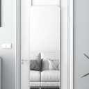 48"x 14" Door Mirror, Full Length Mirror Wall Mounted, Over The Door Full Body Hanging Rounded Corner-White