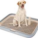 Dog Potty Tray, 23.6"x17.7" Indoor Pet Pee Pad Holder,Puppy Training Holder,Bathroom Dog Litter Box, Pet Toilet for Small and Medium Dogs,Housebreaking Supplies, Pet Products(Gray)
