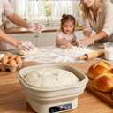 Heating Banneton Bread Proofing Basket, SMOOTHARMOR Electric Silicone Sourdough Starter Kit, 2L Foldable Thermostatic Sourdough Bread Baking Supplies, Timer & 6 Temp Settings, Dishwasher Safe, 7 Tools