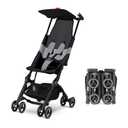 Pockit Air All Terrain Ultra Compact Lightweight Travel Stroller with Breathable Fabric in Velvet Black
