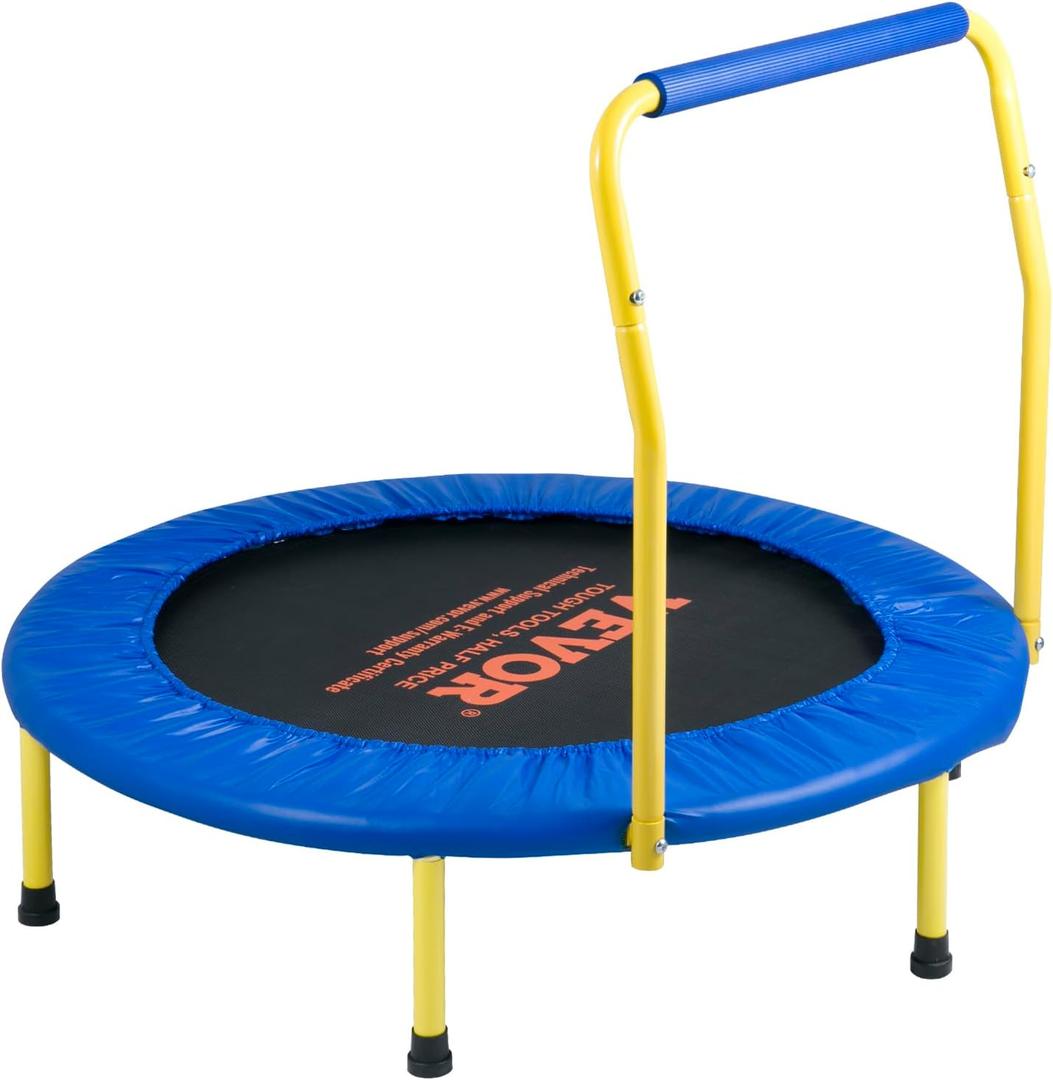 VEVOR 3FT Trampoline 36" Indoor/Outdoor for Toddlers, Foldable Mini Baby With Foam Handle, Recreational Birthday Gift