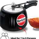 Hawkins 6.5 Litre Contura Black Pressure Cooker, Hard Anodised Inner Lid Cooker, Handi Cooker, Black (Cb65), 6.5 Liter