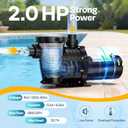 VIVOHOME 2.0HP Pool Pump - 115V/230V Self-Priming Motor - In-Ground/Above Ground - 6800GPH Energy Efficient - 1.5", 2", and 1.25"-1.5" Connectors w/Strainer Basket