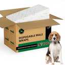 IMMCUTE Small Dog Diapers Male 100 Ct, Male Dog Diapers Disposable with Wetness Indicator, Adjustable Dog Belly Bands, for Excitable Urination, Male Marking