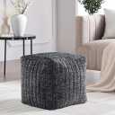 Get Set Style Stuffed Pouf Ottoman,Boucle Ottoman Pouf for Living Room Decorative Floor Poufs Ottoman Foot Stool Corner Seat Stools Puffs with Filling