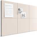 Bumusty Large Cork Board 36" x 24" Alternative - 6 Pack Felt Wall Tiles with 40 Safe Removable Adhesive Tabs, 30 Pushpins, Cork Boards for Walls Pin Board Bulletin Board Office Decor (Oatmeal)