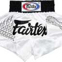 Fairtex Muay Thai Boxing Shorts Traditional Styles (Large, White)