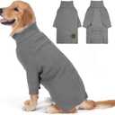 Cyeollo Dog Sweater Turtleneck Knitted Sweaters with Long Sleeves Soft Knitwear Warm Dog Clothes for Medium Dogs, Grey XXL