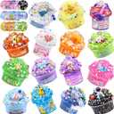 LAWOHO 15 Pack Slime Kit for Kids, DIY Crunchy Butter Slime Set with Charms & Add-ins, Soft Non-Sticky Slime Party Favors, Stress Relief Sensory Toys, Birthday Gifts Classroom Prizes for Boys Girls (Type1)