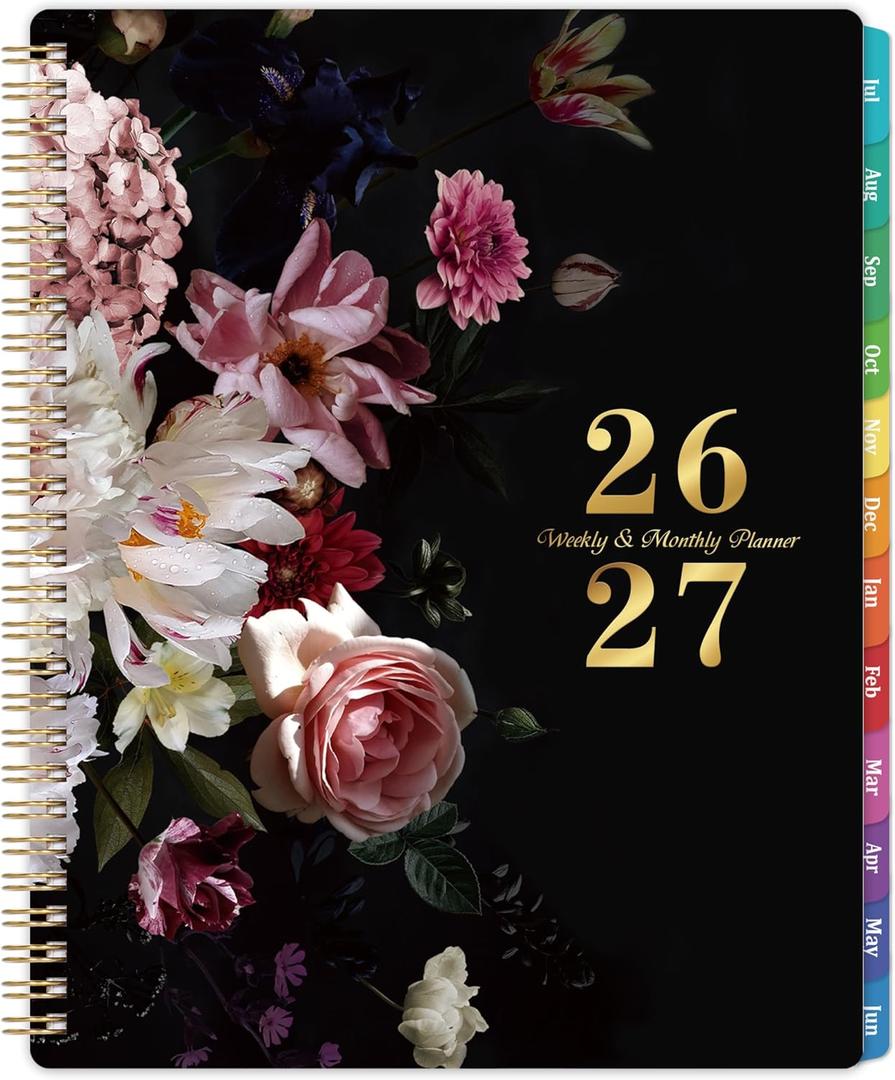 2026-2027 Planner - 8" x 10", JUL. 2026 - JUN. 2027, Weekly and Monthly Academic Planner 2026-2027, Academic Weekly Calendar Spiral Bound with Sturdy Cover, Monthly Tabs, Thick Paper, Twin-wire Binding