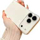 Frameless Electroplated Clear Case for iPhone 17 Pro Max Built-in Camera Lens Protector,Slim Thin High Transparent Hard PC Back Anti-Fall Anti-Fingerprint Phone Cover[Not-Yellowing] (Clear)