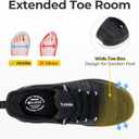 FitVille Slip On Sneakers Women Slip On Shoes Hand Free Wide Walking Shoes Arch Support Shock Absorption Memory Foam for Bunions Heel Bone Neuropathy Black 7 Extra Wide