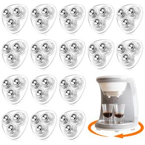 Honoson 16 Pcs Self Adhesive Caster Wheels Appliance Rollers Appliance Sliders for Kitchen 360 Swivel Universal Wheel Mini Small Kitchen (Clear with 3 Steel Ball Style)
