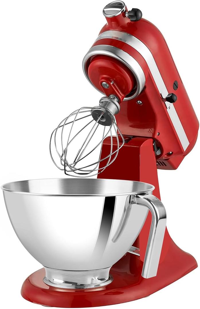 KB3SS,3- Quart Stainless Steel Mixing Bowl for KitchenAid 4.5-5 Qt Tilt-Head Stand Mixers Compatible Accessory to Expand Mixing Capacity & Versatility