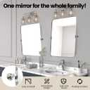 MOON MIRROR Polished Chrome Pivot Mirror for Bathroom, Tilt Bathroom Vanity Rounded Rectangle, Overall 28.33 x 36 in (Mirror 24x 36 in)