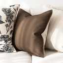 Foindtower Pack of 2 Decorative Cotton Linen Throw Pillow Covers Soft Modern Farmhouse Cushion Cover Cozy Vintage Accent Lumbar Pillowcase for Couch Sofa Bed Living Room Home Decor, 1220 Inch Brown