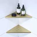 12" Corner Shower Shelf, 2-Pack Shower Shelves SUS304 Stainless Steel Bathroom Shelves for Tile Walls, Recessed Corner Shelf Organizer Rack, No Drilling (Brushed Gold)