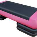 Adjustable Aerobic Step Platform Trainer, Pink and Black, 30x13.8 Inch, with 4 Risers, Non-Skid Rubber Feet