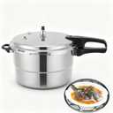 Small Pressure Cooker, Mini Aluminum Alloy Pressure Cooker with Magnetic bottom, Safety and Durable Compact Pressure Canner compatible for induction cookers and gas stoves (4L)